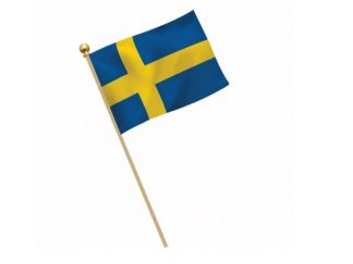 Handflagga Guldknopp Stor