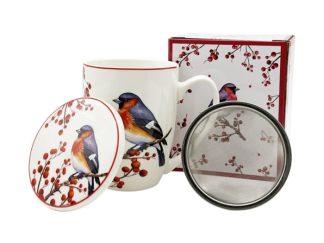 Mugg Christmas Birds m.Tesil