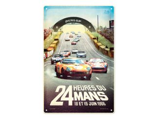 Plåtskylt 24h Le Mans Racing Poster 1966 20x30