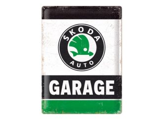 Plåtskylt Skoda Garage