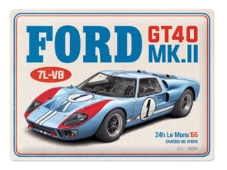 Plåtskylt Ford GT40 24h Le Mans 1966