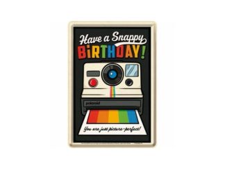 Plåtvykort Polaroid Snappy Birthday