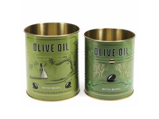 2-p Förvaringsburk/ Plåtkruka Grove Olive Oil