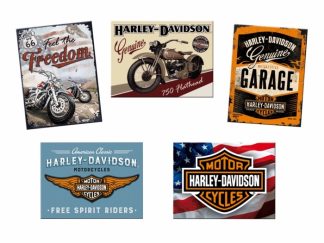 Magnet Plåtskylt Harley Davidson 5-olika