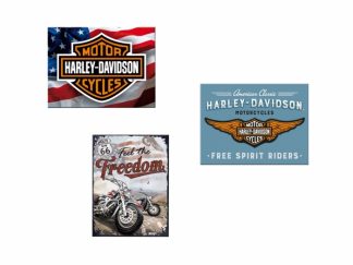 Magnet Plåtskylt Harley Davidson 3-olika