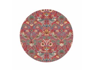 Plåtfat Rund W.M Strawberry Thief Red