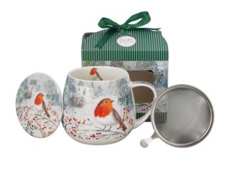 Mugg Barrel Robin in Snow m.Tesil