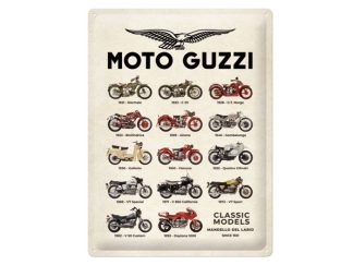 Plåtskylt Moto Guzzi Model Chart 30x40