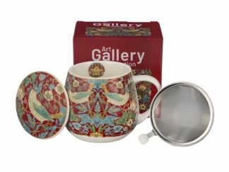 Mugg Barrel W.M Strawberry Thief Red m. Tesil