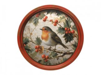 Bricka Rund Nostalgia Robin